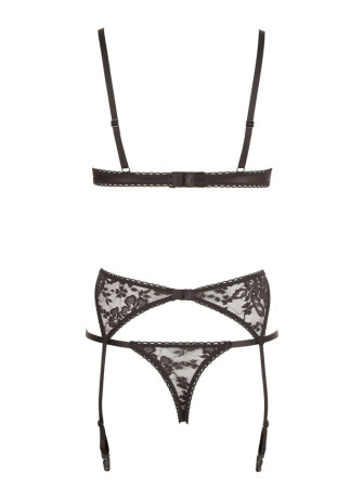 Ensemble sexy trois pièces en dentelle noire - R2210185